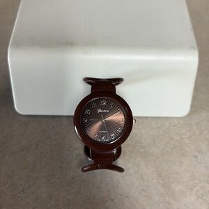 Geneva Platinum Women’s Watch Brown Bangle Bracelet Style